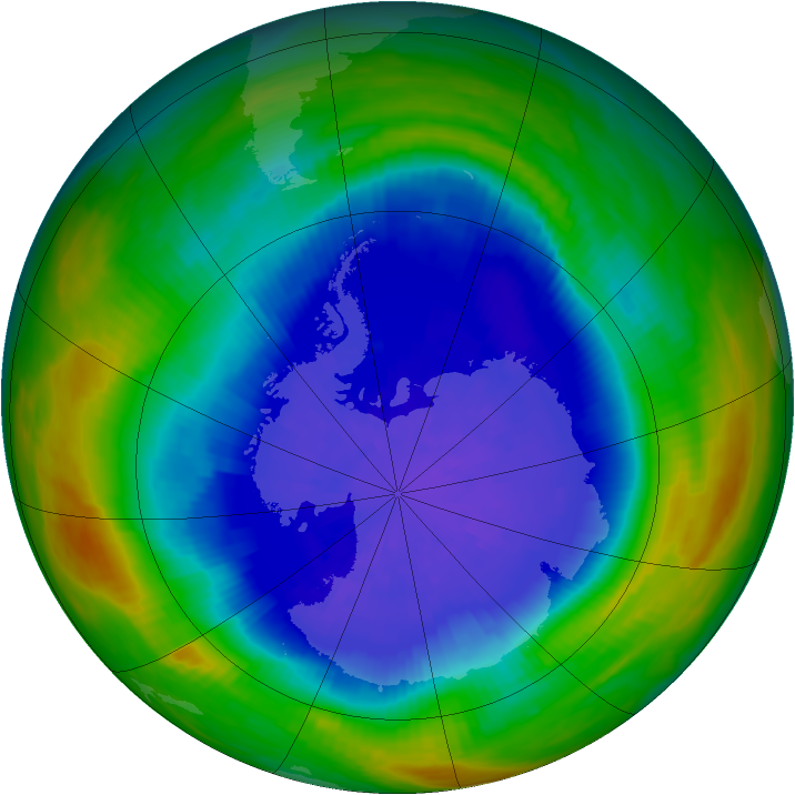 Antarctic ozone map for 26 September 1987